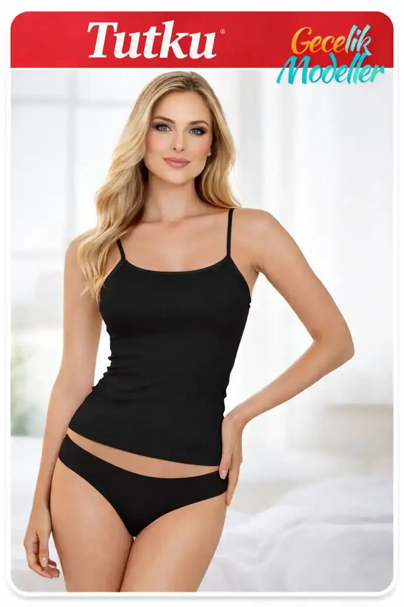 Tutku Renkli Ribana Bayan İp Askılı Atlet 6'lı