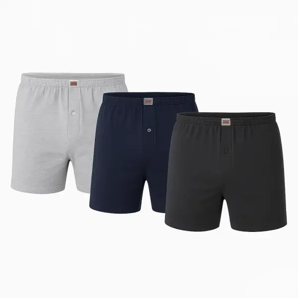 Tutku Erkek Penye Düz Düğmeli Boxer