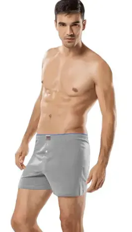 Tutku Erkek Penye Düz Düğmeli Boxer Füme - XXL-6