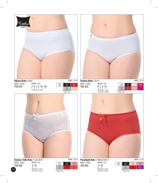 Tutku Beyaz Likralı Bayan Bato Külot Pembe - S-2