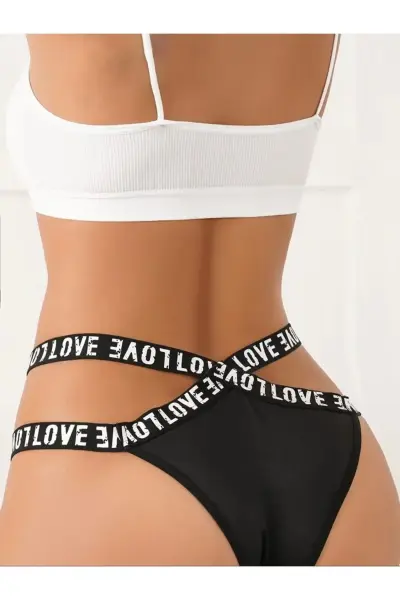 Feel Lady 1020 Siyah Külot Yüksek Bel Love – Dantel Detaylı Şık Kadın Külot