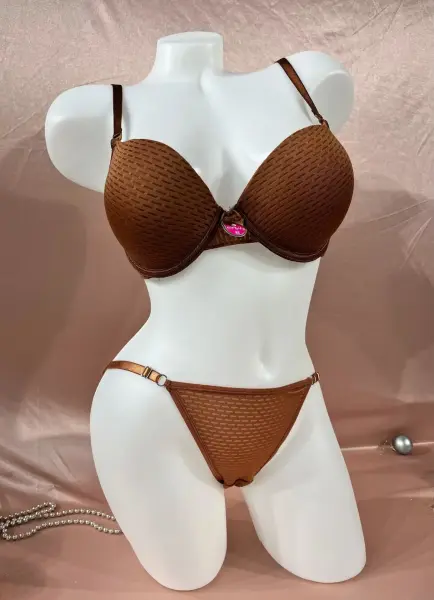 ECEM YILDIZ 1550 Double Push-Up Sütyen Takım Bakır - 90