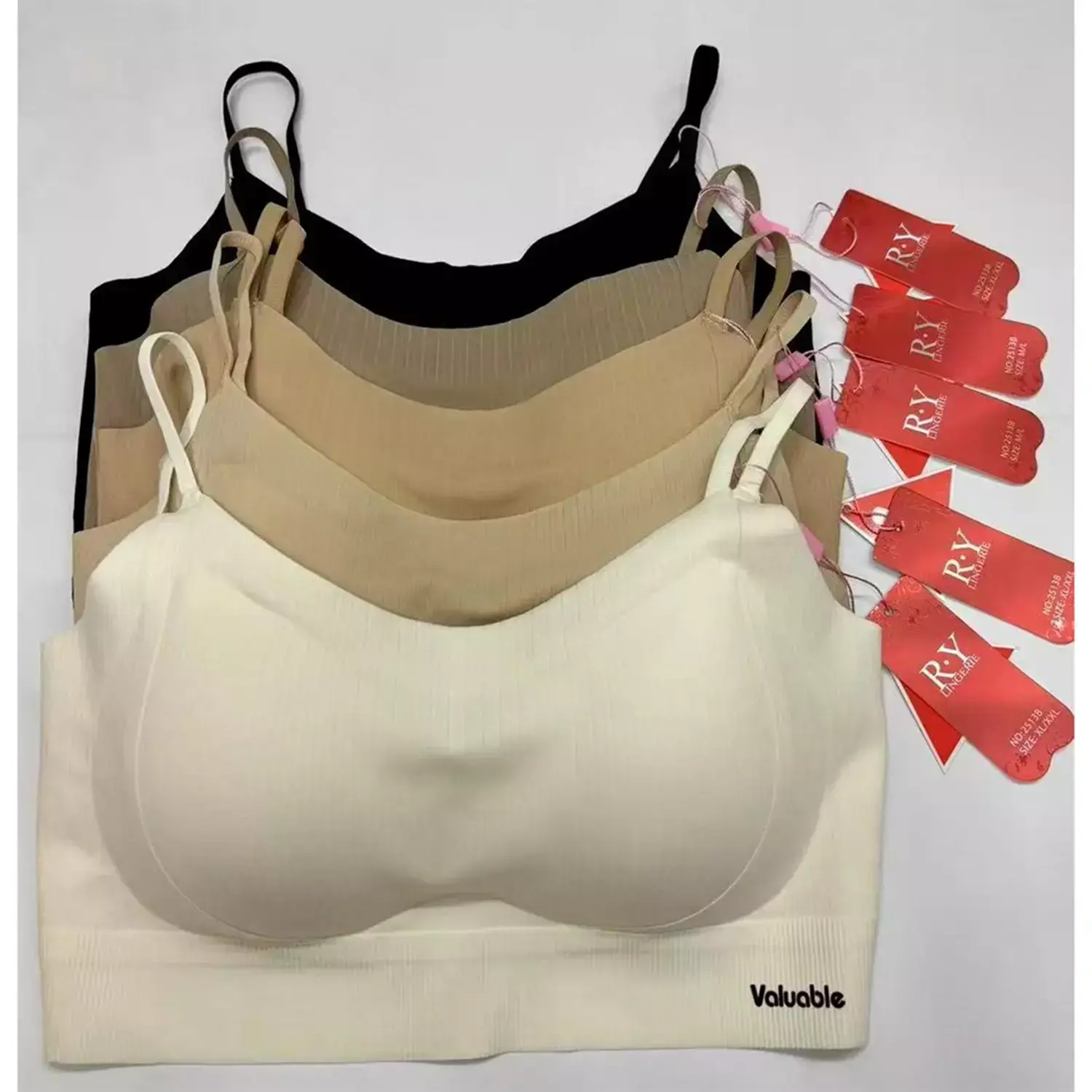 R.Y 2513 Bayan Pedli Erkası Geçmeli İp Detaylı Lazer Kesim Sütyen Ten - XL-XXL