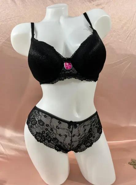 ECEM YILDIZ 3500 Dantelli Silikonlu Dolgulu Sütyen Takım Bordo - 90