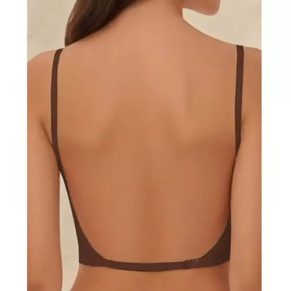 Larosa 2715 Bayan Pedli Erka İp Detaylı Lazer Kesim Sütyen Kahverengi - XL-5