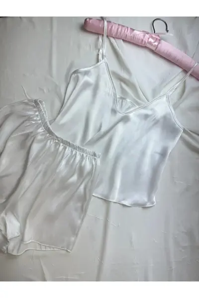 Ayarlanabilir Askılı Saten Pijama Takımı