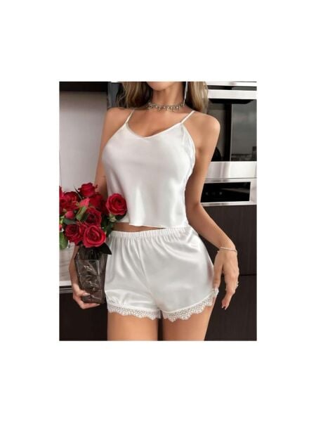 Ayarlanabilir Askılı Saten Pijama Takımı