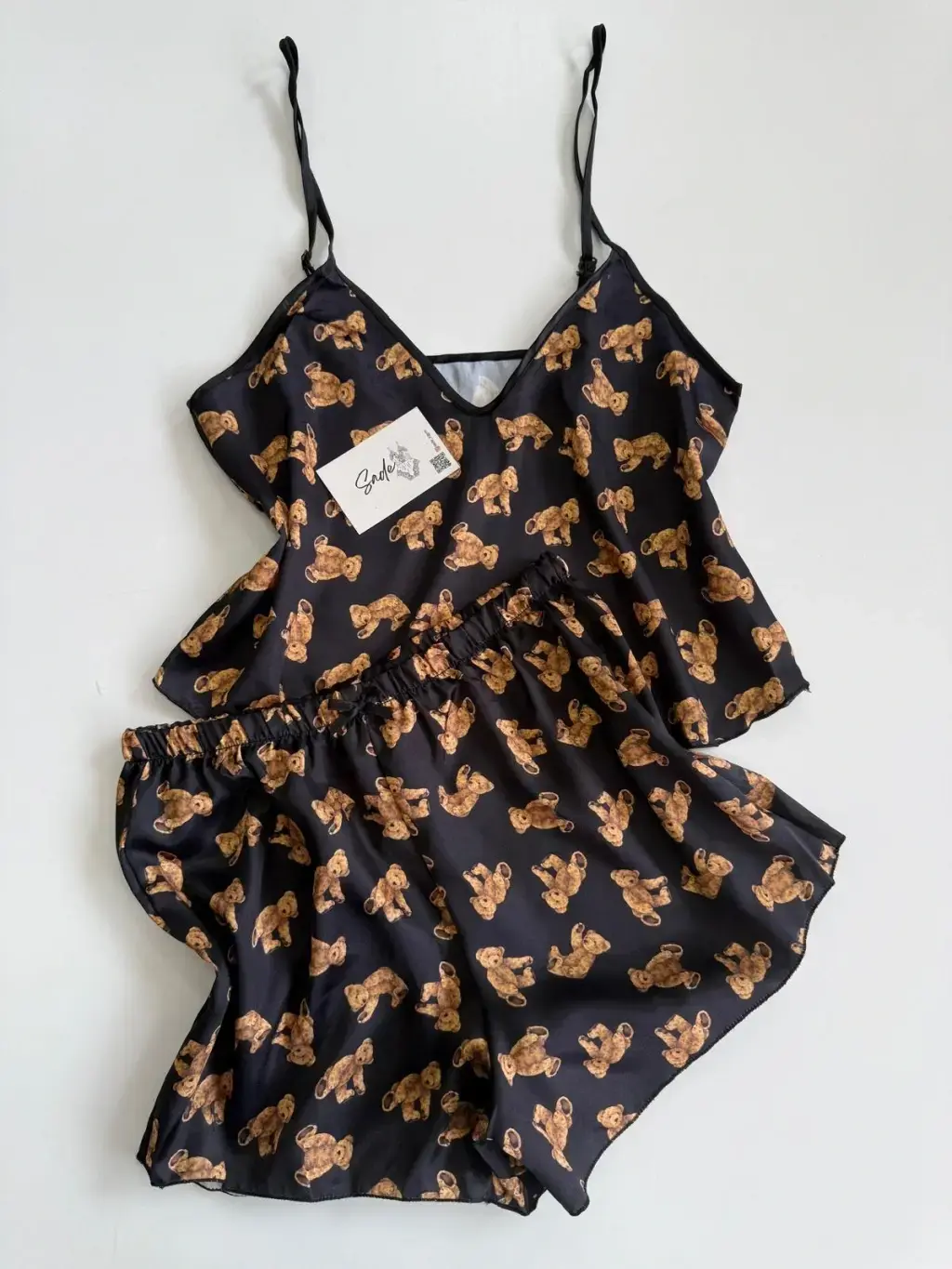 Love Secret Ayıcık Desen Saten Şort Takım 75B